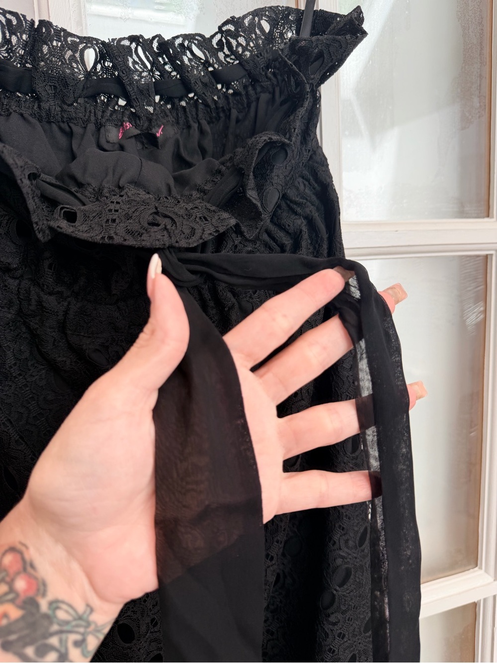 Vintage Betsey Johnson Y2K 90’s Whimsigoth Lace Strapless Bow Dress Size 2 XS - Picture 5 of 13